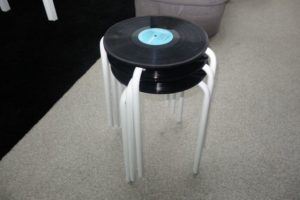 vinyl record inspired stool